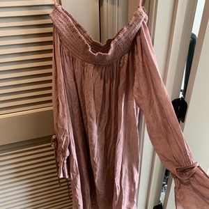 Off the Shoulder Dress with Sleeve Ties